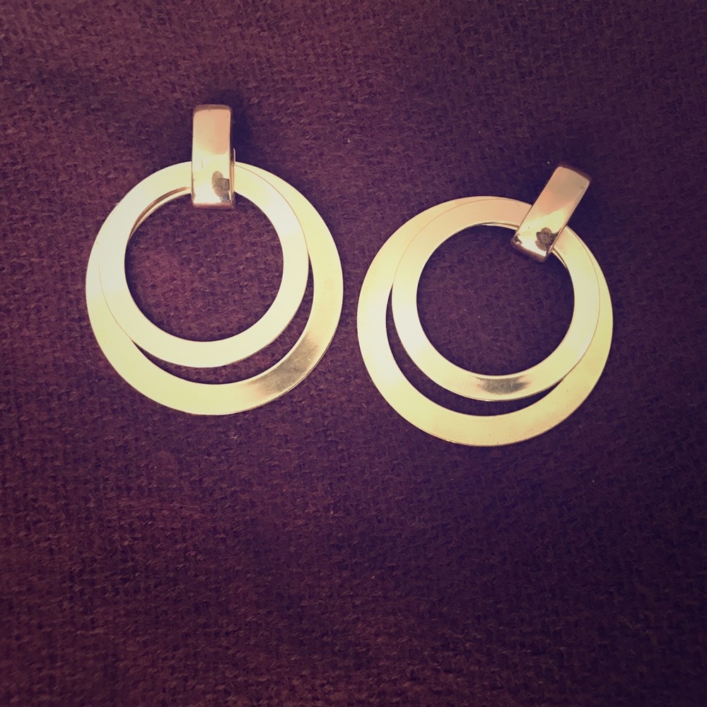 Earrings gold large round